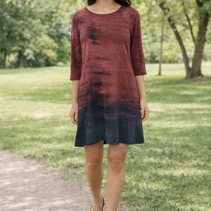 Michael Stars Women’s Brown Charcoal  Tonal Wash Ombré Tie Dye Size S